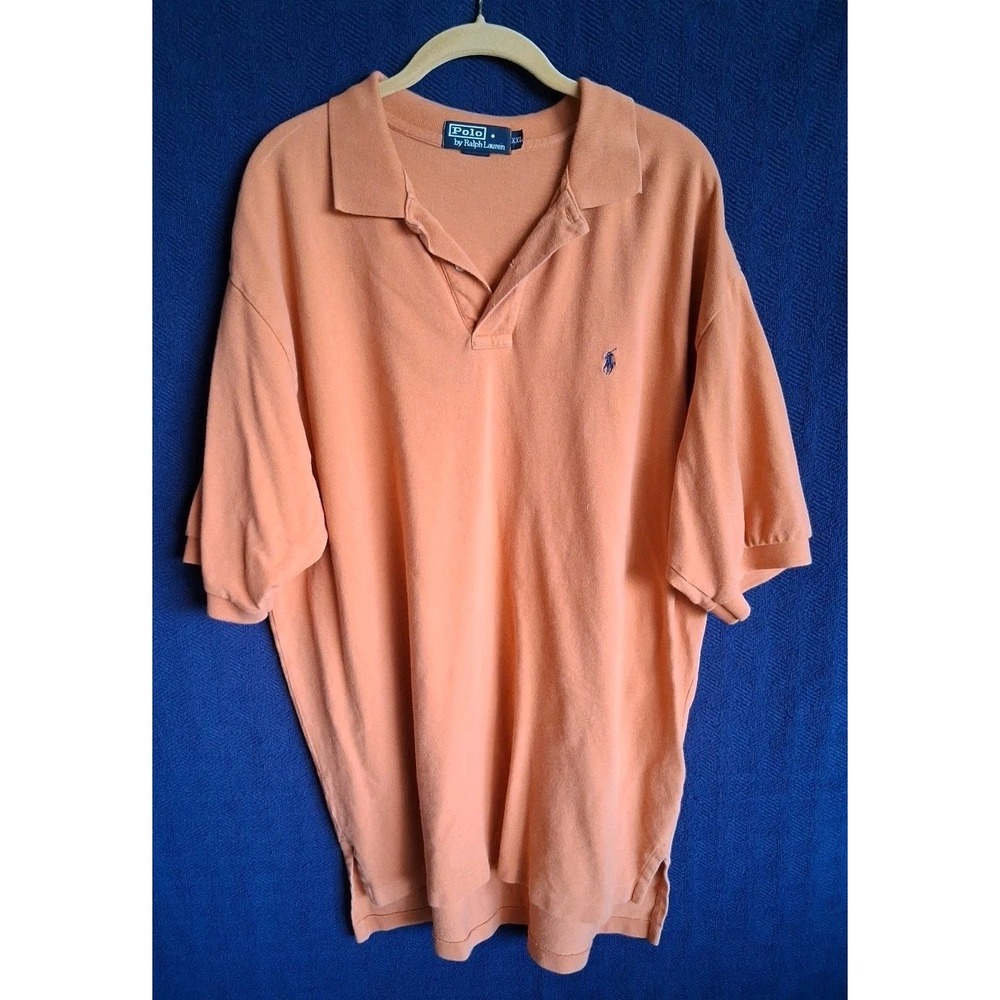 Polo Ralph Lauren Mens 2X Polo Shirt Short Sleeve Rustic Orange Blue Pony XXL